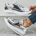 Zapatos deportivos de malla plana para mujer, calzado deportivo cómodo y transpirable con cordones, a la moda, para primavera y otoño