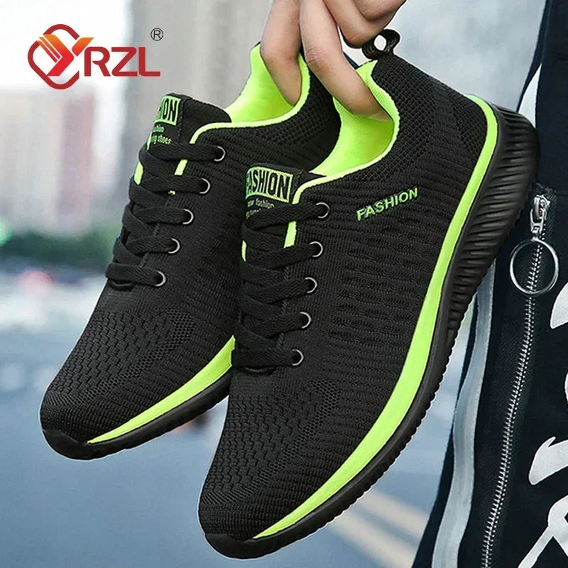 YRZL Zapatillas de deporte para hombre, zapatillas deportivas ligeras, zapatos informales transpirables de malla clásica, zapatos antideslizantes de moda para hombre