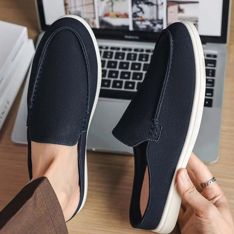 Mocasines de lona sin cordones para hombre, livianos y antideslizantes