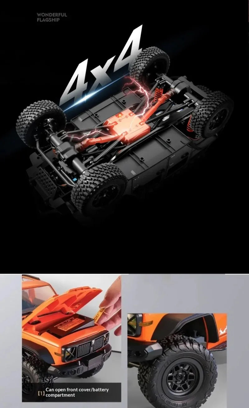 Coche Todoterreno RC 1:12 con Control Remoto, 4WD, Totalmente Proporcional