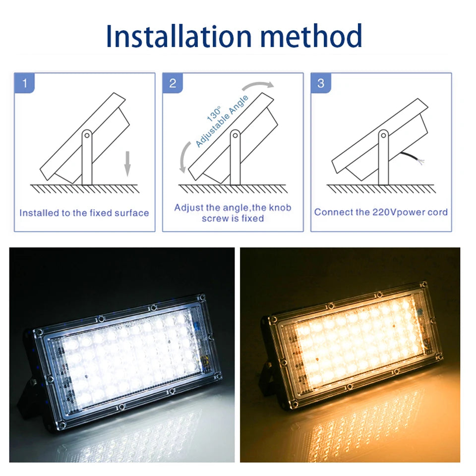 Reflector LED 50W/100W IP65 Impermeable para Jardín, Garaje y Exteriores x4