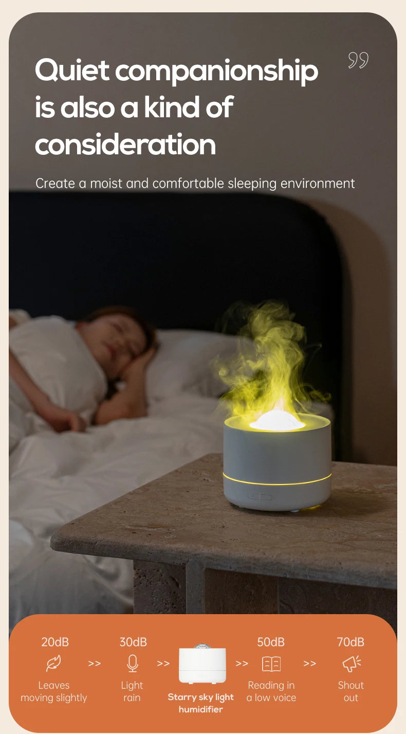 Difusor de aromaterapia 2 en 1, luz de proyección de cielo estrellado, difusor de aceites esenciales de 200ml, humidificador de niebla fría con luz colorida