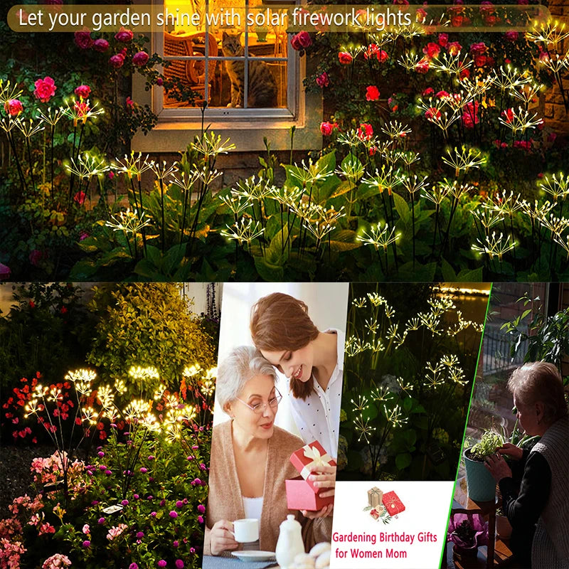 Lámpara Solar de Jardín para Exteriores, Impermeable, Decorativa, Luces de Estrella Oscilantes para Patio, Césped, Camino, 2 Modos de Iluminación