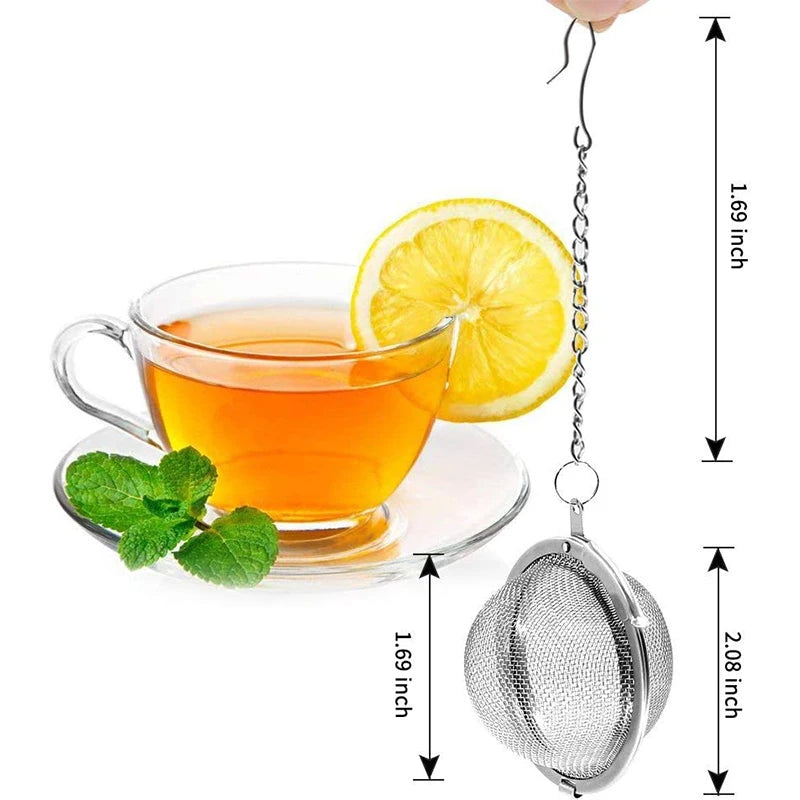 LMETJMA Infusor de té de malla de acero inoxidable, coladores de té, coladores de té, filtros coladores para té suelto, hierbas y especias JT148