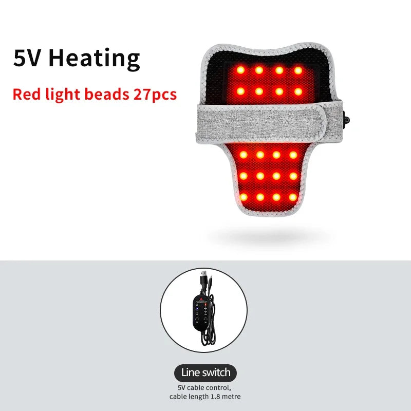 Luz roja calefacción eléctrica soporte para el cuello masajeador de vibración alivia el dolor de columna Cervical fatiga rigidez dragar meridianos