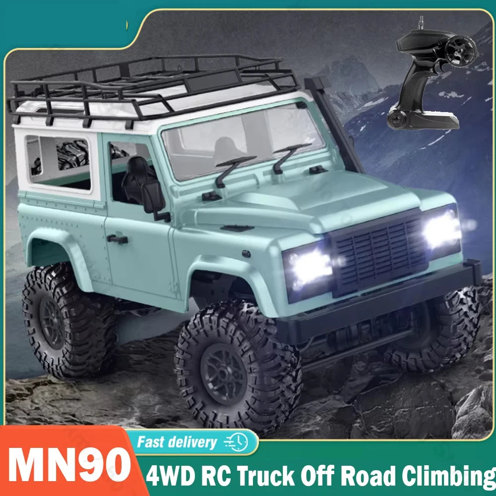 Camioneta RC 4WD Todoterreno con Luces y Control Remoto 2.4G