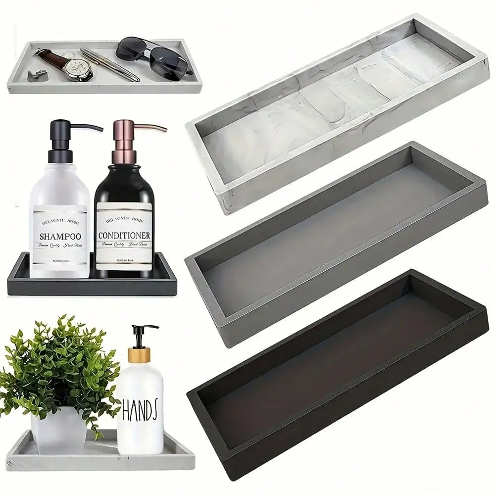 1 paquete de bandeja de baño, bandeja de joyería de silicona suave, tocador, bandeja decorativa para baño, organizador adecuado para tocador