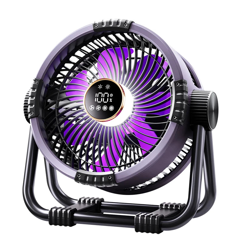 Ventilador Portátil para Camping con Luz y Control Remoto