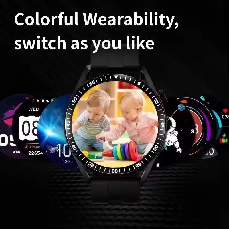 Nuevo reloj inteligente deportivo GPS a la moda para hombre, pantalla AMOLED de 1,85 ", frecuencia cardíaca, presión arterial, salud, reloj inteligente para IOS y Android