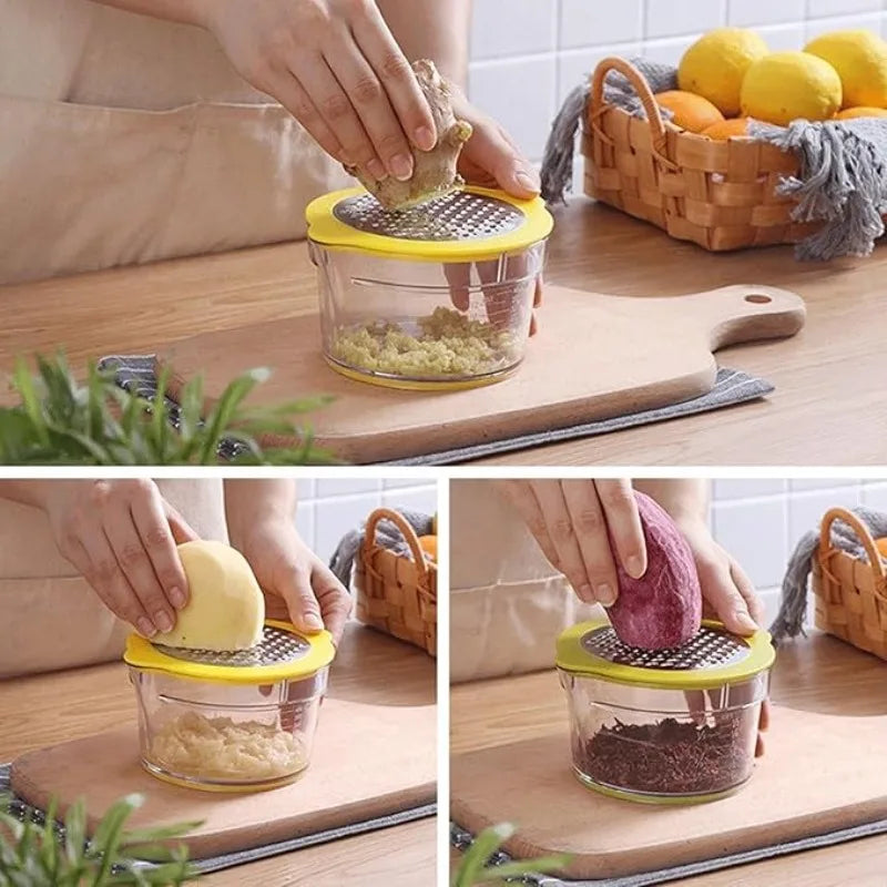Exprimidor Manual de Cítricos 4 en 1 para Limón y Naranja con Taza Medidora Integrada y Rallador