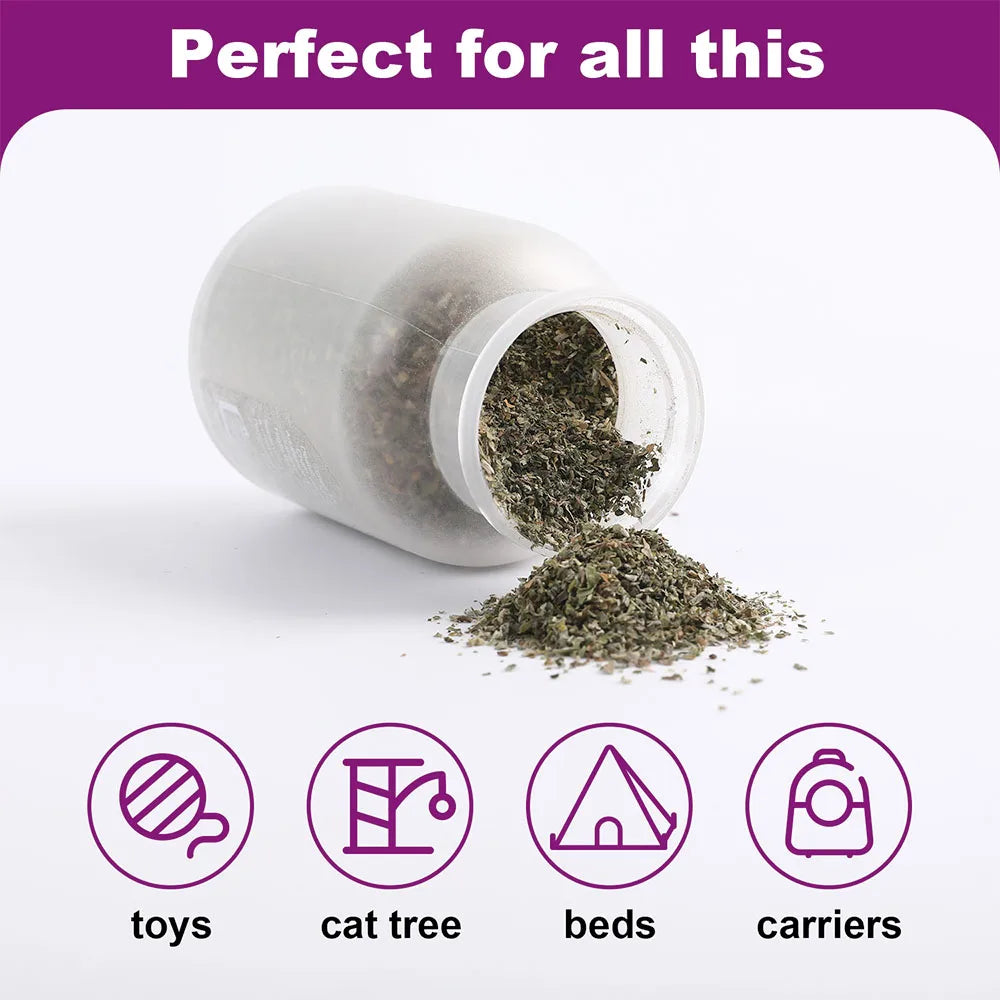 Mezcla Premium Safe de Catnip Orgánico perfecta para gatos, instalada con la potencia máxima, su gatito está garantizado para ir loco 100ML