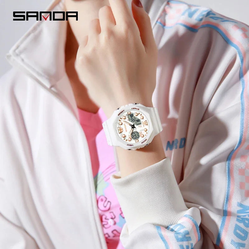 Reloj Digital SANDA 6200 para Hombre, Deportivo LED Impermeable 50M
