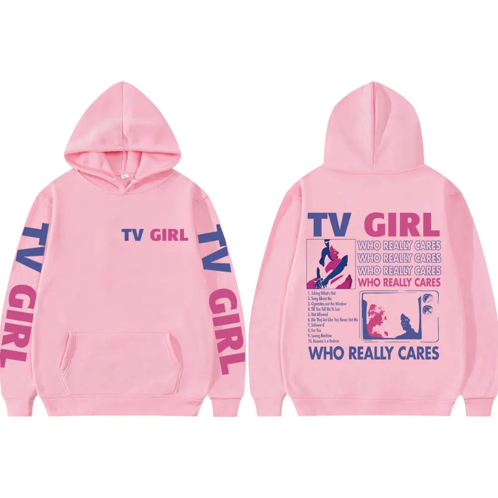 Hoodie Estampado TV Girl Who Really Cares | Buzo con Capucha