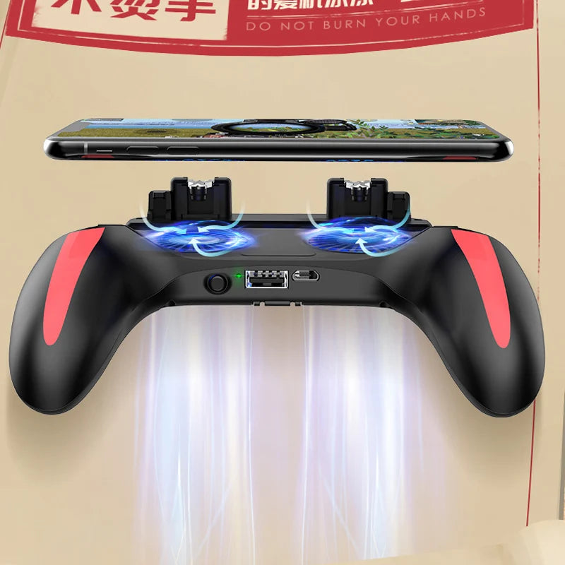 Mando de juegos H10 con agarre de mano, Joystick para Pubg, ventilador de refrigeración con gatillo, refrigerador para teléfono, batería de 5000mAh/alimentado por USB