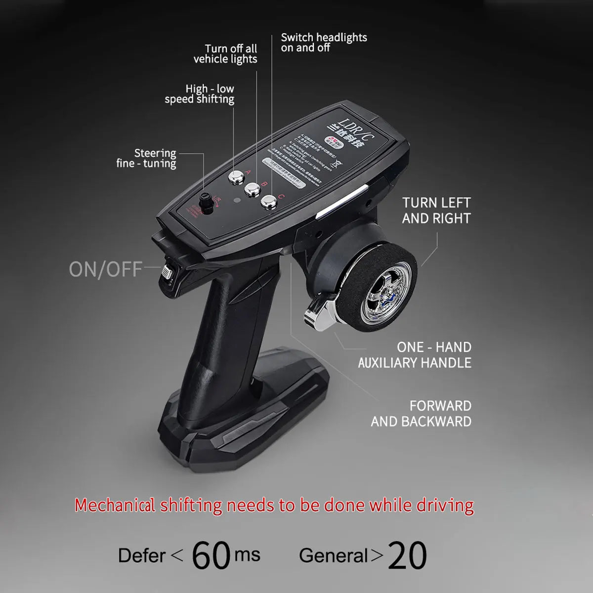Auto RC Todoterreno LDRC LD1296 1/12 con Caja de Cambios Metálica y LED