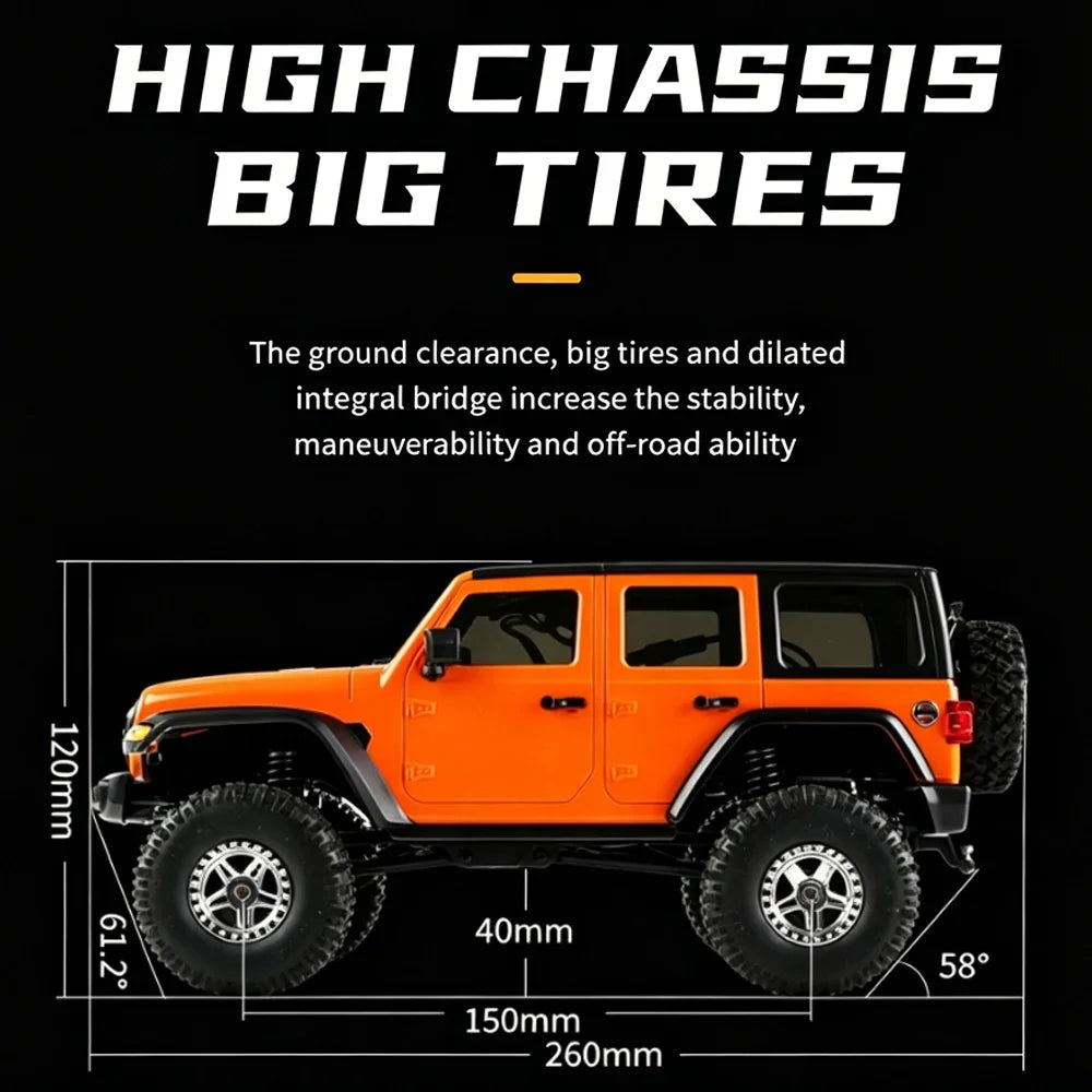 Auto RC JJRC C8801 Jeep Wrangler 4WD 1:18 Control Remoto