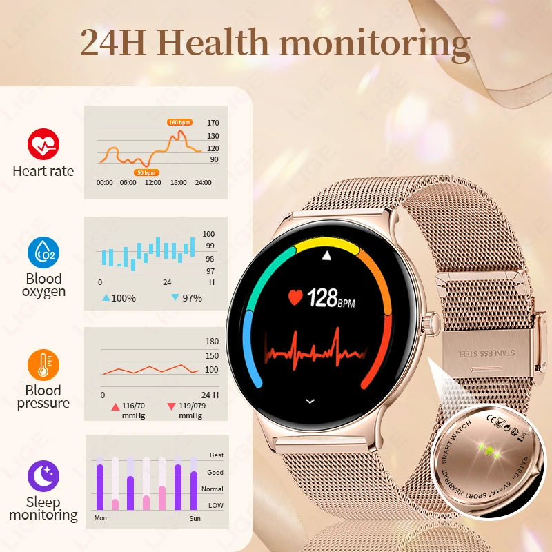 Reloj Inteligente LIGE AMOLED con Monitor Menstrual