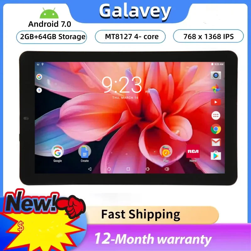 Tablet de 11.6 Pulgadas en Oferta 2026, 2GB de RAM, 64GB de ROM, Android 7.0, CPU MT8127 de Cuatro Núcleos, Pantalla IPS de 768 x 1368, Batería de 5000mAh, Puerto HD-MI