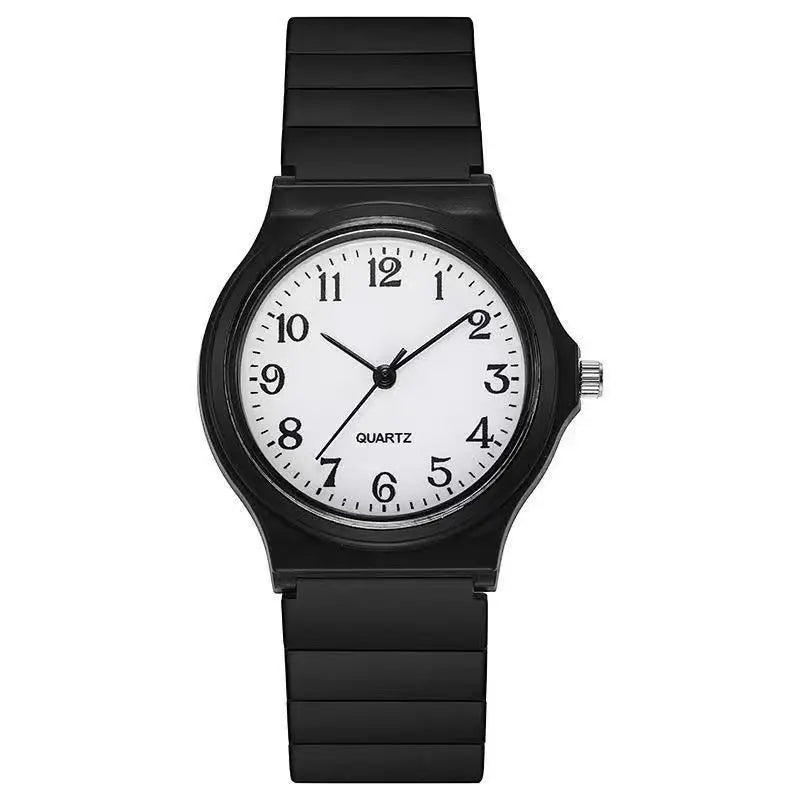 Reloj negro Simple, relojes de cuarzo para mujer, correa de silicona, reloj de pulsera de ocio para mujer, reloj de examen ligero de lujo para estudiantes, regalos