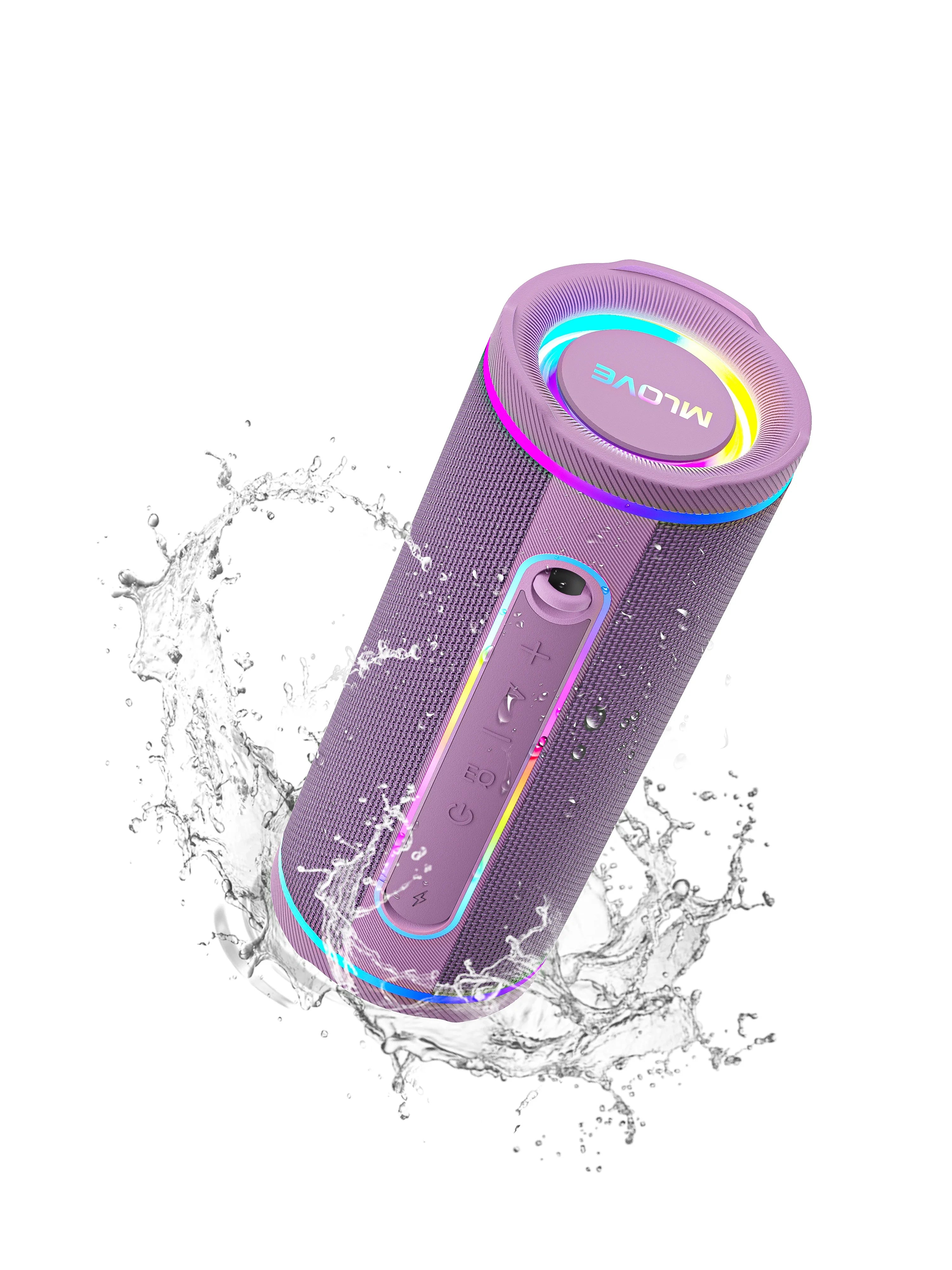 MLOVE Altavoz Bluetooth Dual RGB IPX7 TWS