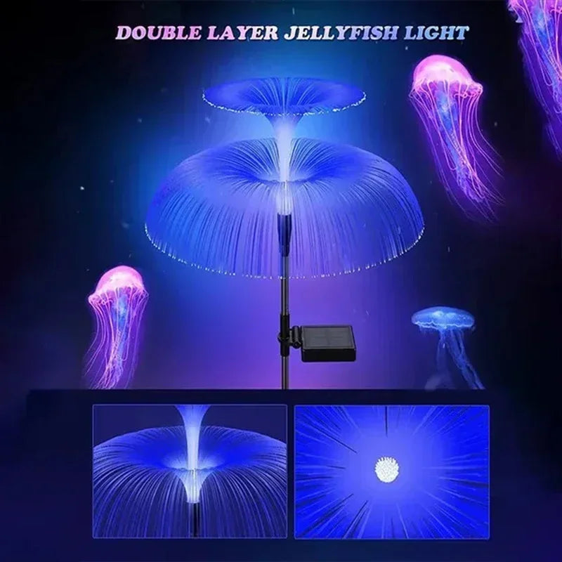 Luces Solares de Jardín con Medusas de Fibra Óptica