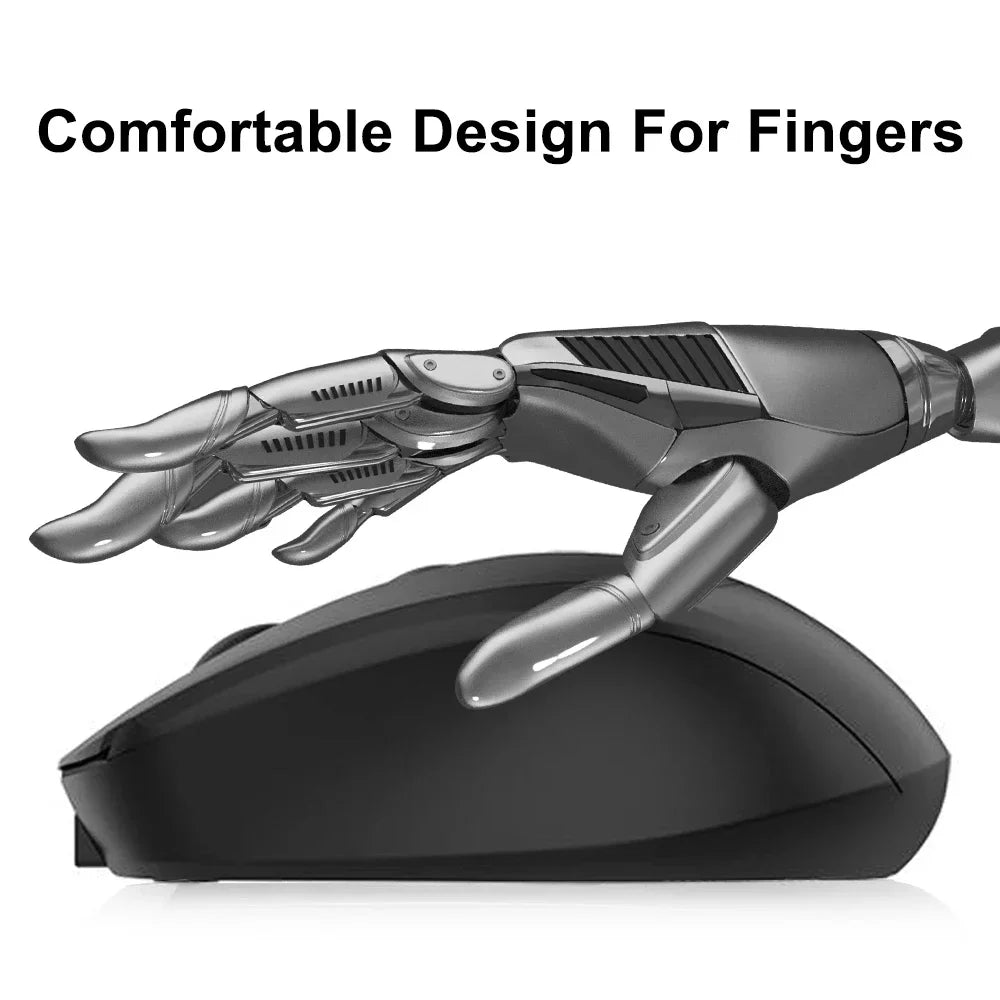 Ratón inalámbrico recargable para ordenador, Mouse inalámbrico Compatible con Bluetooth de 2,4G, USB, silencioso, para PC, portátil, Macbook y tableta