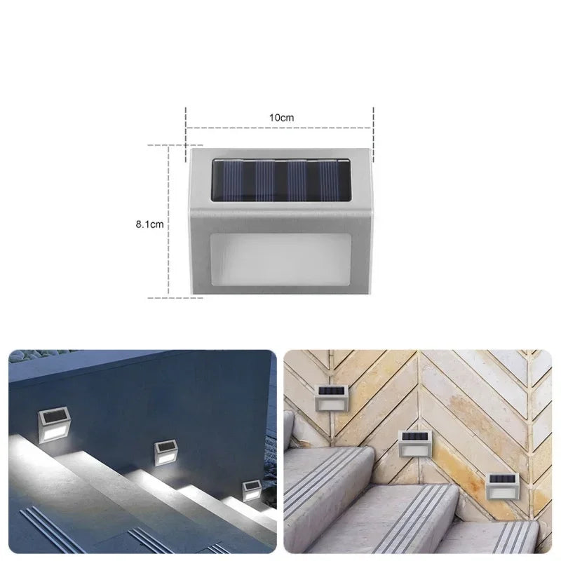 Luz de Paso Solar LED de Acero Inoxidable para Jardín
