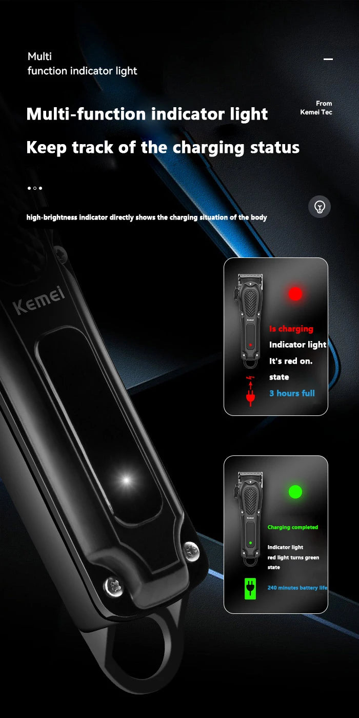 Cortadora de Pelo Kemei KM-1071 USB Recargable