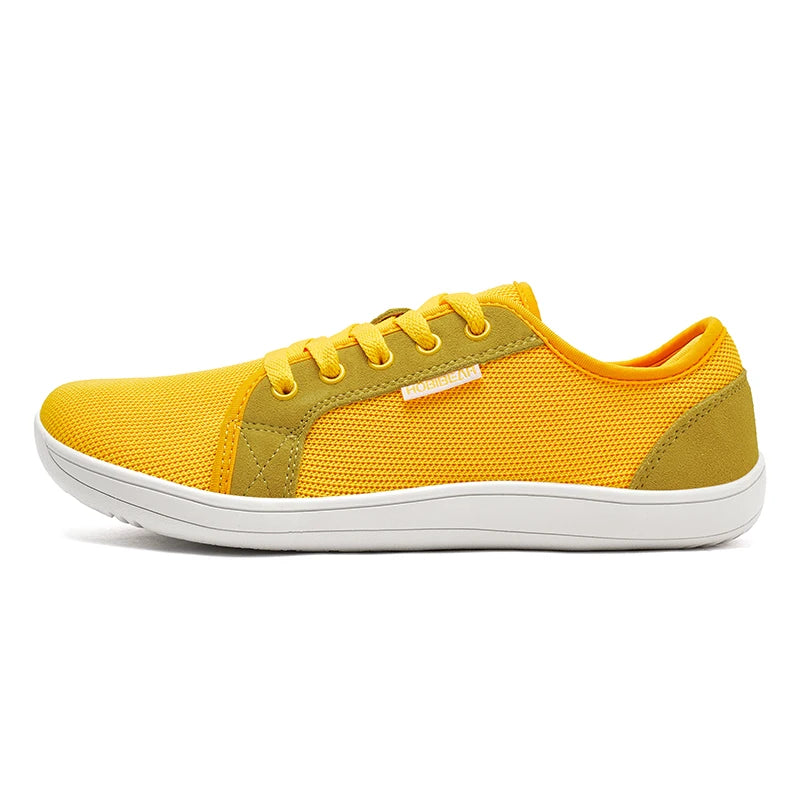 HOBIBEAR Zapatos descalzos con punta ancha para mujer y hombre, zapatillas para correr con cordones para exteriores, zapatos casuales cómodos con caída cero