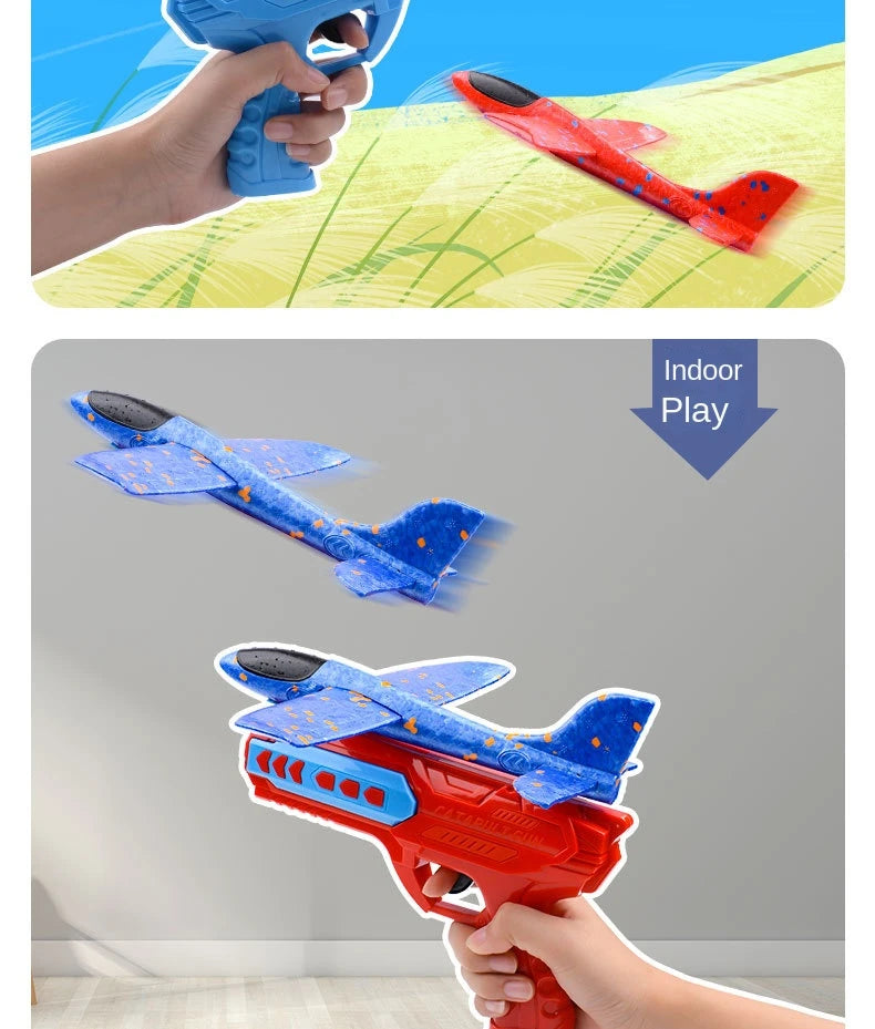 Avión de eyección al aire libre para niños, juguetes de espuma, aviones oy gun, juegos al aire libre para padres e hijos, juguetes, regalos para niños, juguete volador