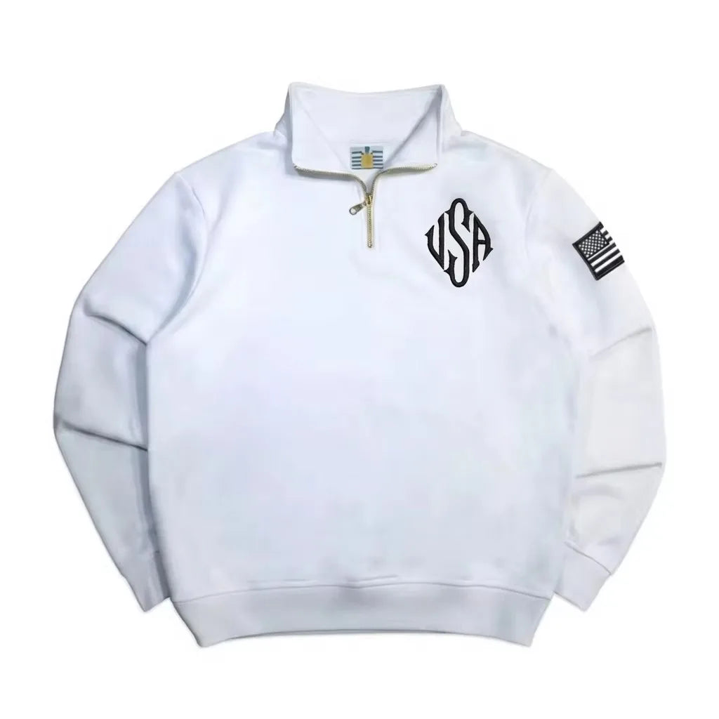 Sudadera Y2K con Cremallera, Bordada, Vintage Americana, Unisex