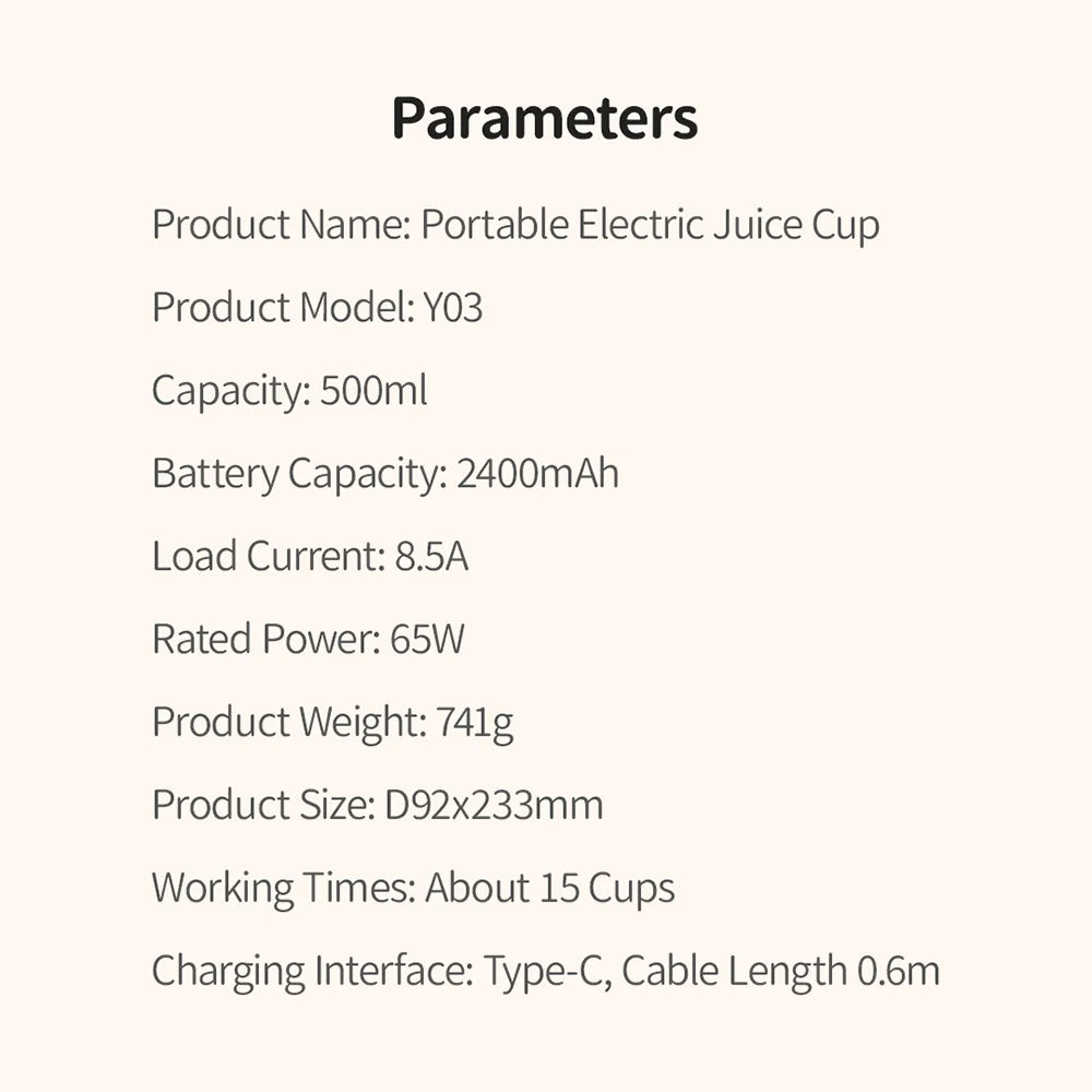 Exprimidor Eléctrico USB con Separación de Pulpa para Cítricos
