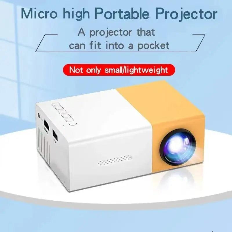 Mini Proyector Portátil FOCABO YG300, Audiovisual 4K, LCD Inteligente HD, Proyección de Pared para el Hogar