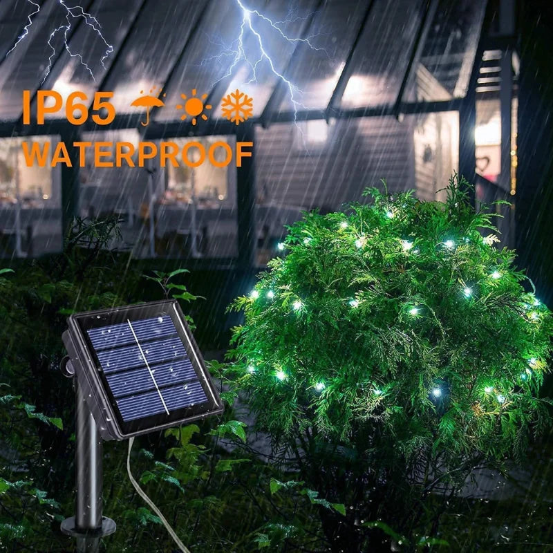 Guirnalda de Luces LED Solares para Jardín 8 Modos Impermeable