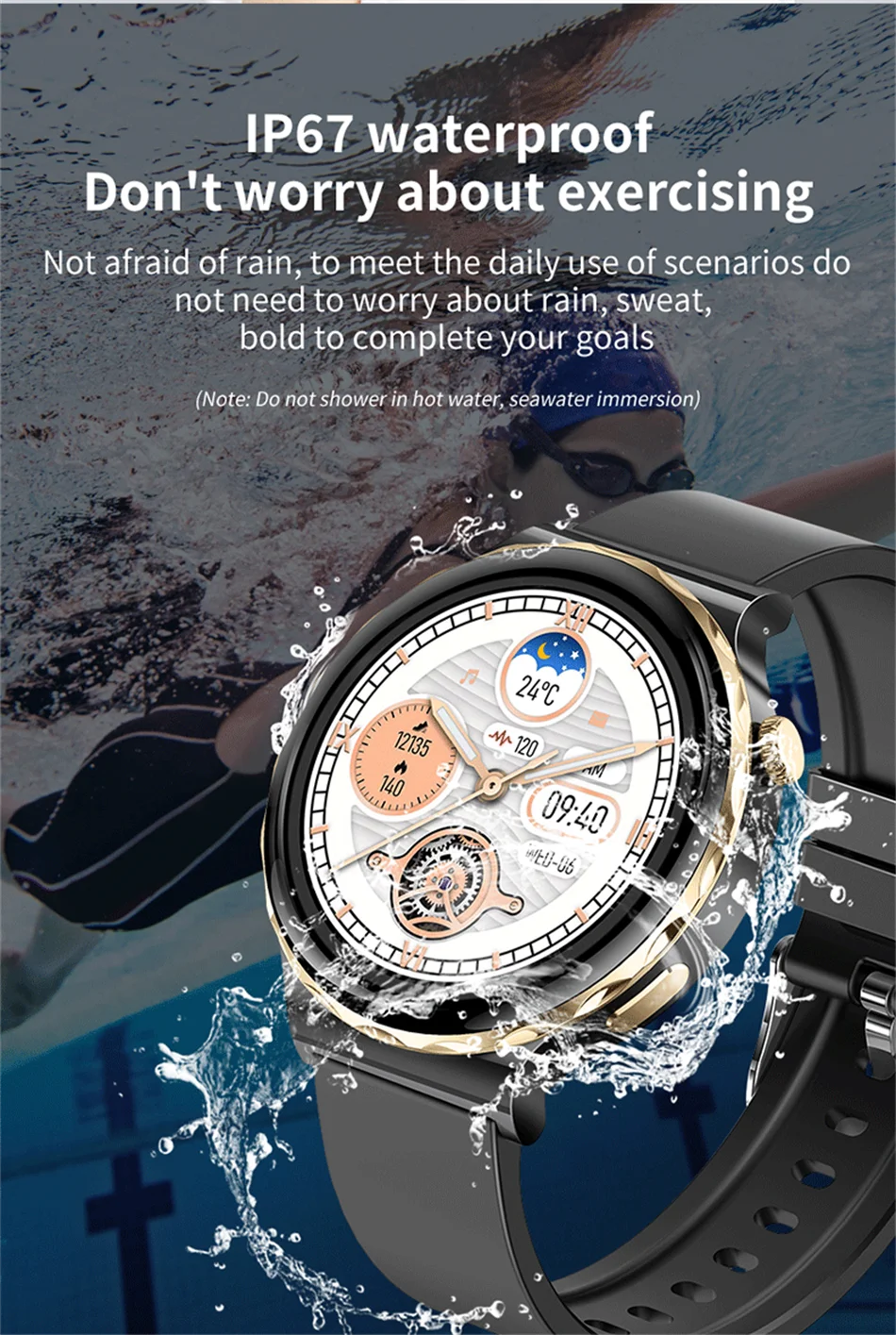 Smartwatch AMOLED ECG+PPG Mujer Impermeable