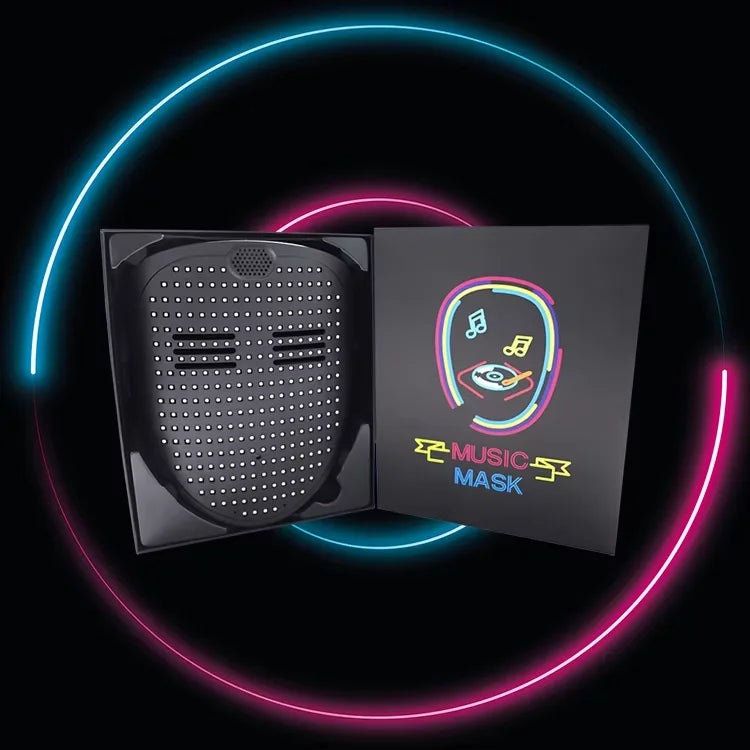Máscara LED con detección de gestos, efectos de sonido musicales, máscara de Halloween iluminada para Dj, disfraz de mascarada de cumpleaños, fiesta de disfraces