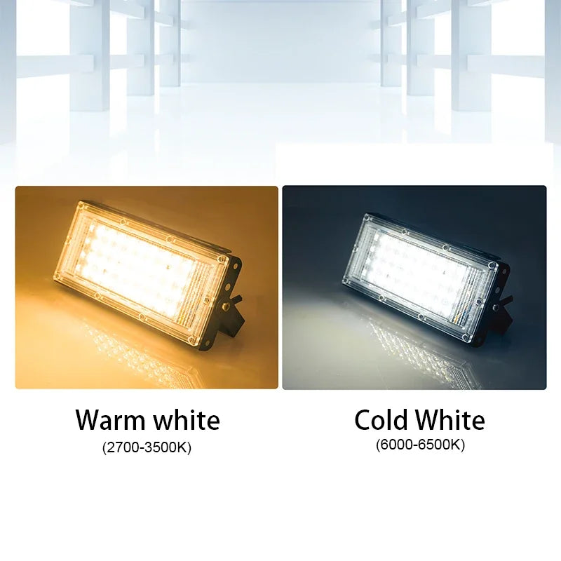 Reflector LED 50W/100W IP65 Impermeable para Jardín, Garaje y Exteriores x4
