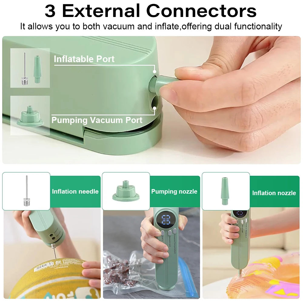 Sellador al vacío portátil multifuncional con pantalla digital y USB