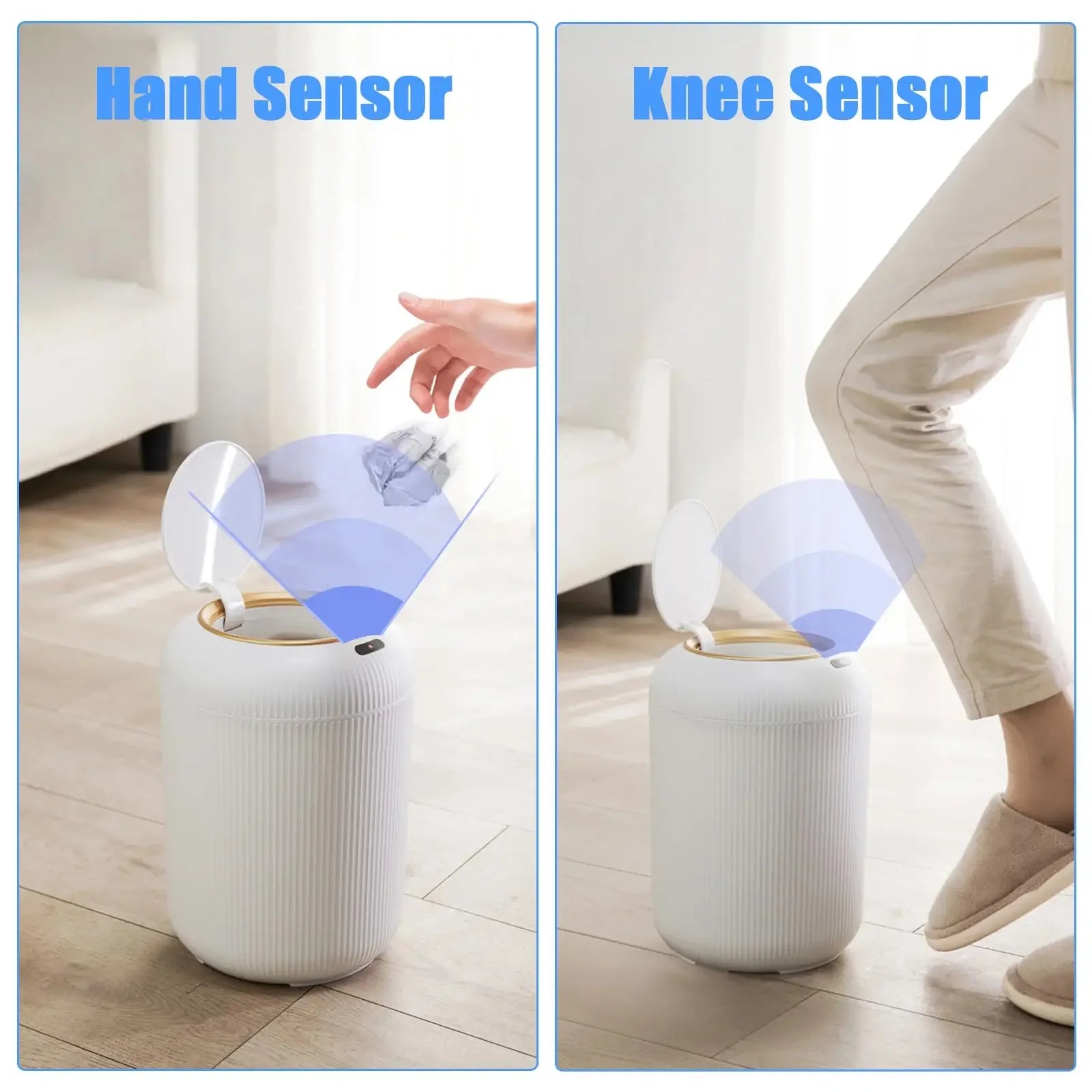 Cubo de Basura con Sensor de Movimiento de 10L, Automático con Tapa, Cubo de Basura Inteligente de Plástico Pequeño para Dormitorio, Baño, Cocina, Oficina