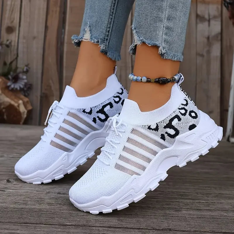 Zapatos de mujer, zapatillas con estampado de leopardo, zapatillas informales ligeras y transpirables para mujer, zapatos de venta con envío gratis