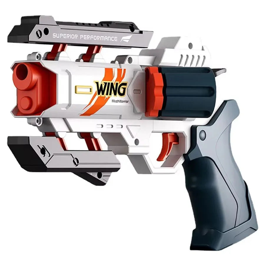 Pistolas de balas suaves para niños, juguete para niños y adultos, pistola de balas de espuma EVA, revólver de deformación rápida, juguetes de tiro al aire libre, regalos