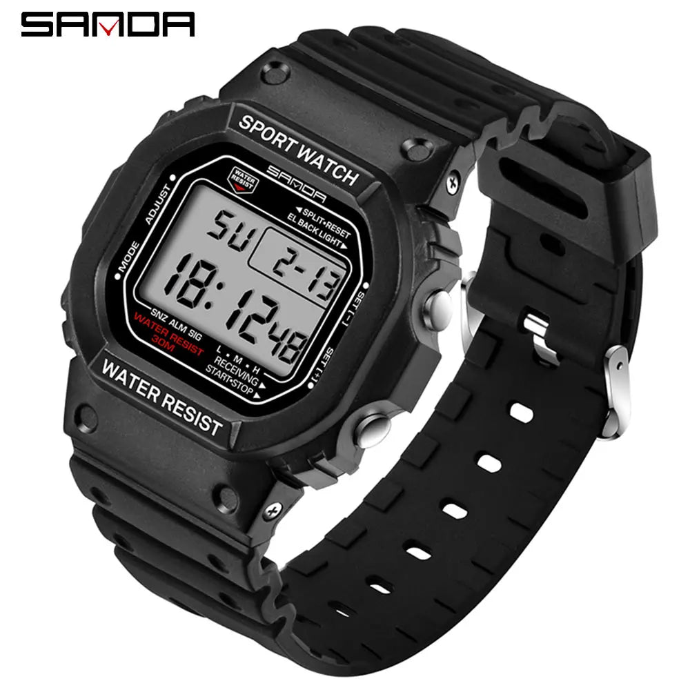 Reloj Digital Deportivo SANDA 329 para Hombre, LED, Resistente al Agua