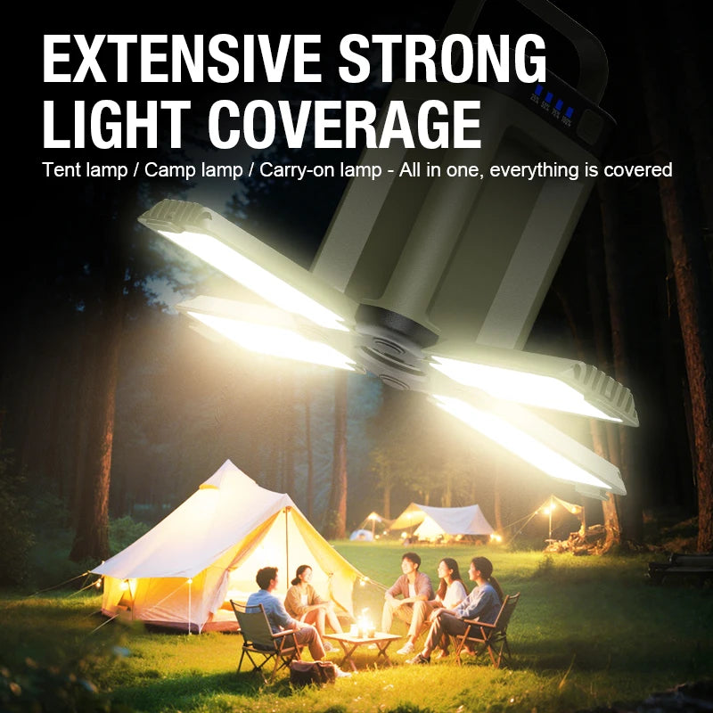 Lámpara LED Portátil con Carga Tipo-C para Camping y Exterior