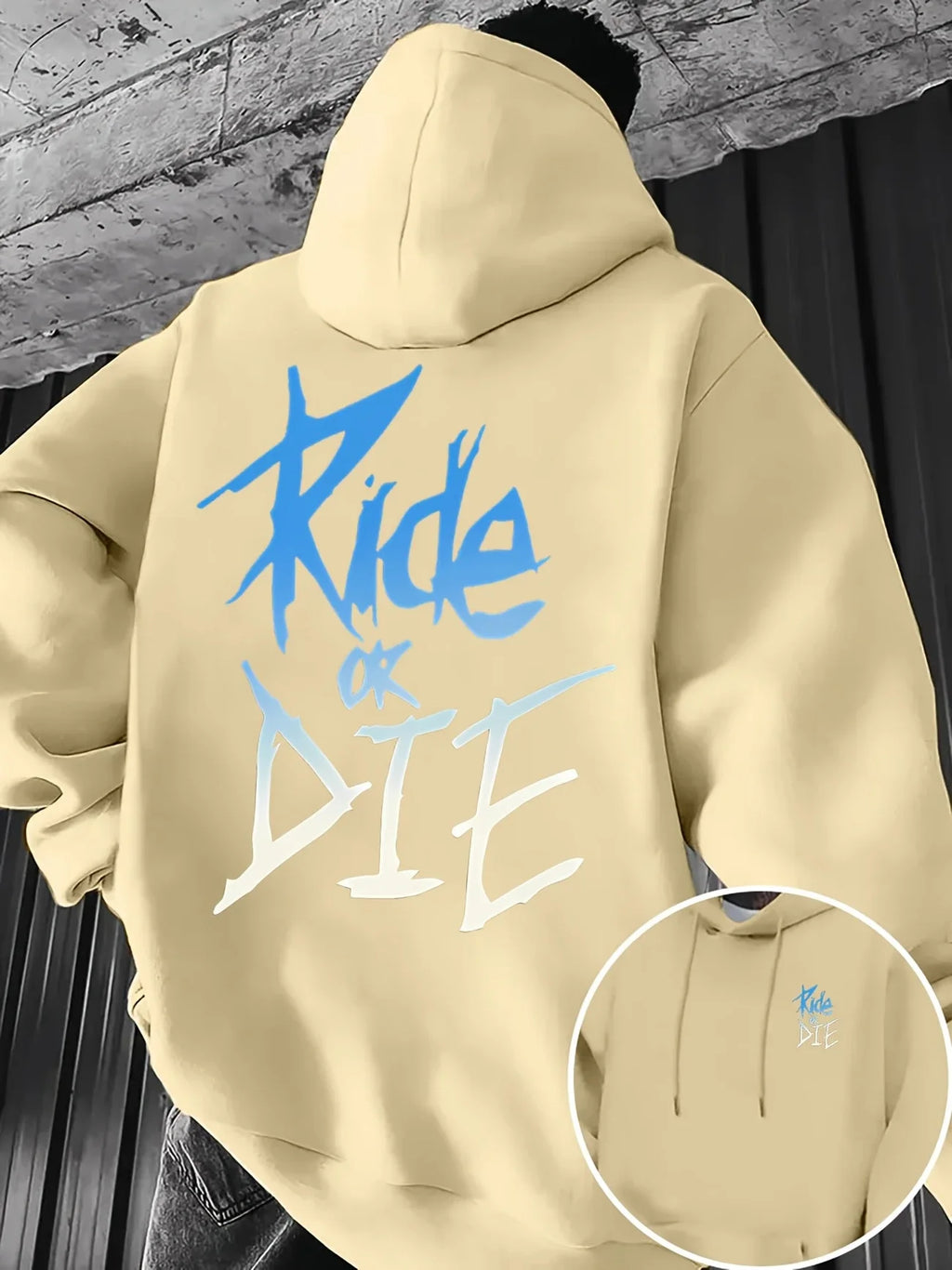 Buzo con Capucha Hombre Estampado Ride or Die Hip-Hop