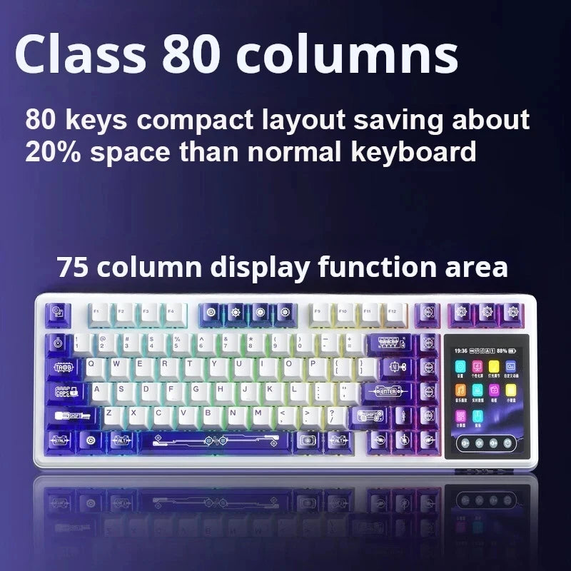 Teclado Mecánico AULA L99 con Pantalla Inteligente, Inalámbrico Bluetooth, Estructura Gasket, Teclado para Juegos con Iluminación RGB y Visión Nocturna