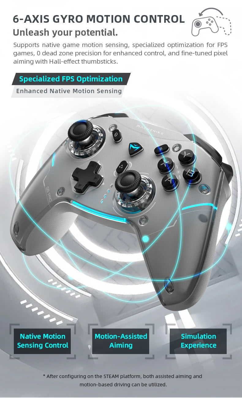 MACHENIKE-controlador de juegos G5Pro Max SE con base de carga, Joysticks de efecto Hall opcionales, activadores, luz RGB, inalámbrico