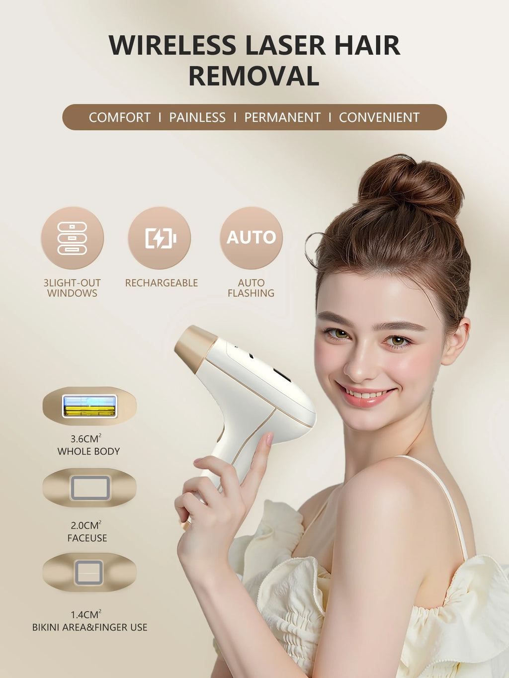 Dispositivo de depilación láser IPL profesional, 3 ventanas iluminadas, refrigeración, indoloro, permanente, recortador de Bikinis para todo el cuerpo, depiladora IPL