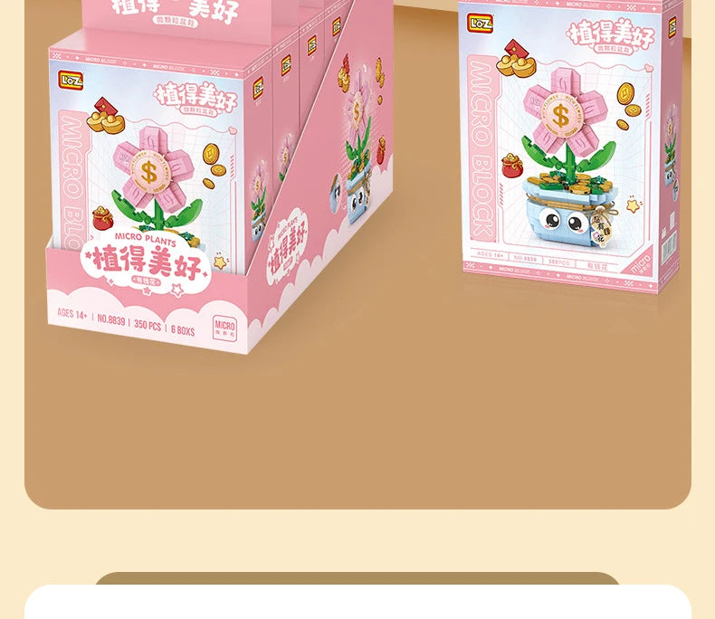 Bloques de Construcción LOZ Serie Plantas, Rosas y Girasoles en Maceta, Modelo MOC DIY, Flor Artificial, Decoración de Escritorio, Regalo Coleccionable para Adultos