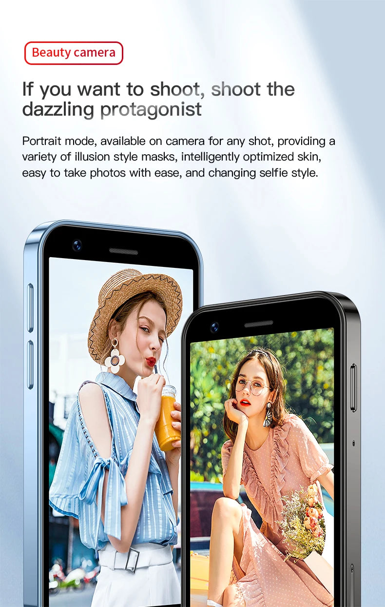 Mini Teléfono Inteligente ONEMYTH XS16 Azul de 3 Pulgadas |   4G Doble SIM Doble Modo de Espera |   Memoria de 3+64 GB |   Teléfono Pequeño con Reconocimiento Facial de Play Store