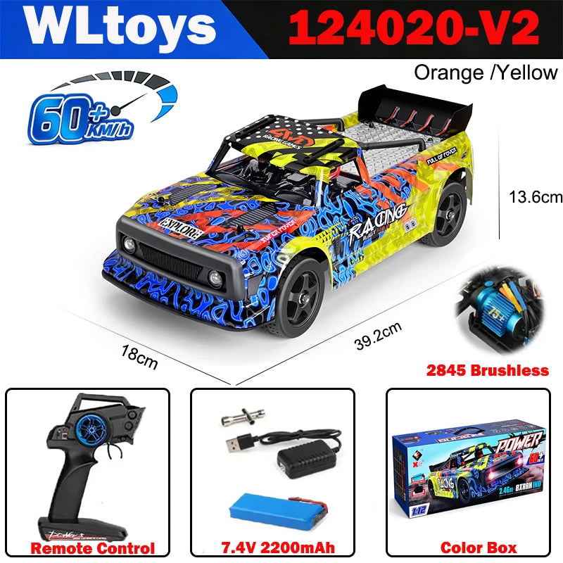 WLtoys 1/12 Autos RC 124017 124007 124016 124020 2.4G de Alta Velocidad   Coche de Carreras a Control Remoto sin Escobillas 4WD 75km/h, Juguete para Niños, Regalo